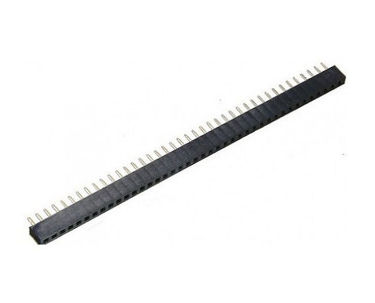Pin header female pinsocket 1x40 pin 2.00mm pitch zwart